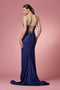 Lace-Up Back Mermaid Gown with Beads by Nox Anabel E1038