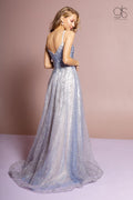 GLS Gloria GL2638's Sleeveless Glitter Dress with Beaded Embellishments