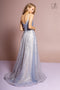 Beaded Long Sleeveless Dress with Glitter Skirt by GLS Gloria GL2638