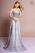 Beaded Long Sleeveless Dress with Glitter Skirt by GLS Gloria GL2638