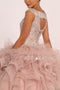 Sleeveless Beaded Ball Gown with Ruffled Skirt by Elizabeth K GL2514