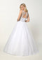 Sleeveless Beaded Illusion Ball Gown by Juliet 1417