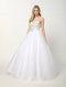 Sleeveless Beaded Illusion Ball Gown by Juliet 1417