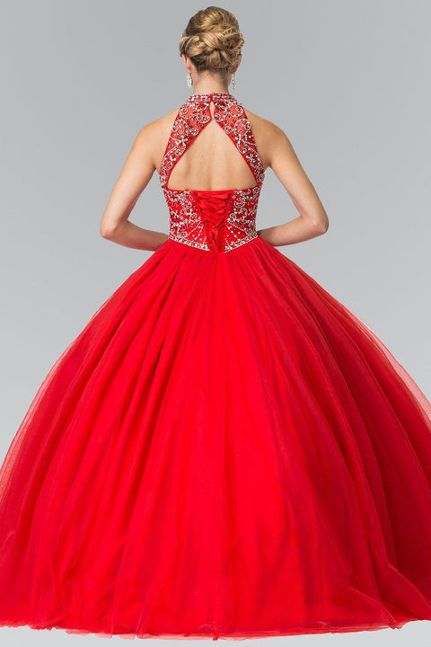 BSleeveless Illusion Ballgown with Beads by Elizabeth K GL2206