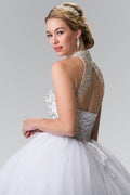 BSleeveless Illusion Ballgown with Beads by Elizabeth K GL2206