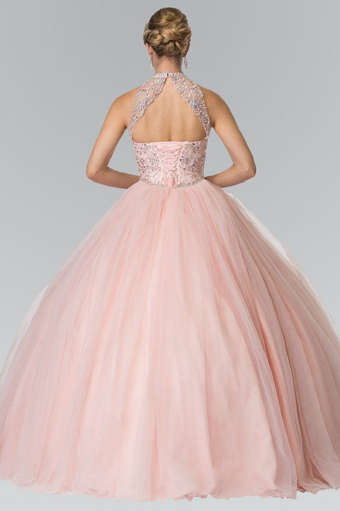 BSleeveless Illusion Ballgown with Beads by Elizabeth K GL2206