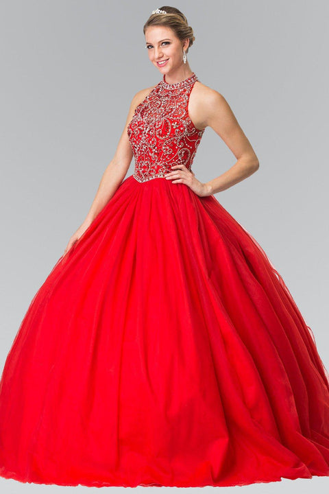 BSleeveless Illusion Ballgown with Beads by Elizabeth K GL2206