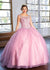 Vestido de quinceañera ilusión con cuentas de Calla KY77621X