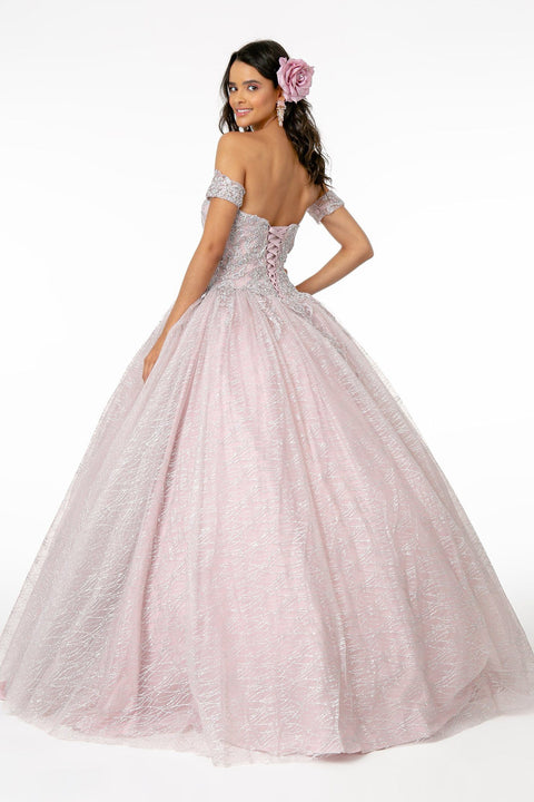 Elizabeth K GL2914's Ball Gown with Beaded Sweetheart Bodice and Matching Cape