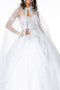 Elizabeth K GL2914's Ball Gown with Beaded Sweetheart Bodice and Matching Cape