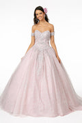 Elizabeth K GL2914's Ball Gown with Beaded Sweetheart Bodice and Matching Cape