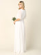 Long Flutter Sleeve Wedding Dress