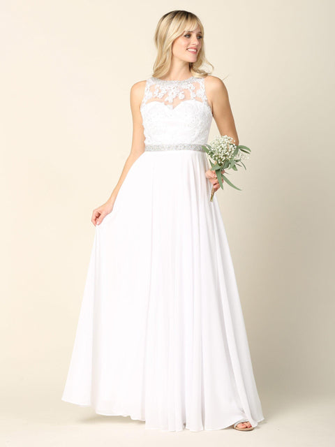 Long Sleeveless Wedding Dress