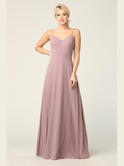 Long A-Line Chiffon Dress for Bridesmaids