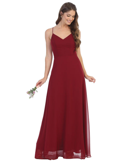 Long A-Line Chiffon Dress for Bridesmaids