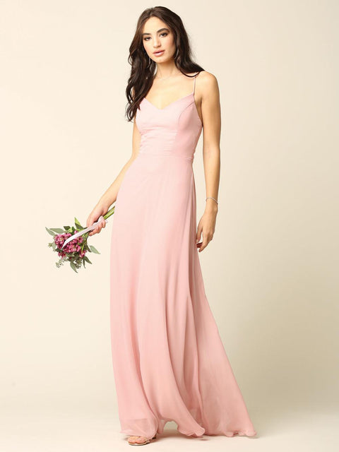 Long A-Line Chiffon Dress for Bridesmaids