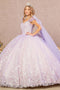 Elizabeth K GL3175's Ball Gown with Butterfly Ribbon Sleeves