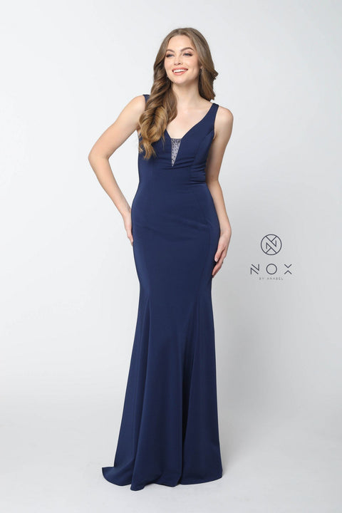 Long Evening Dress with Illusion Bust and Back C001 by Nox Anabel