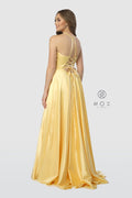 Gorgeous Satin Dress with Side Slit and Pockets_C209 by Nox Anabel