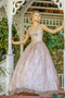 Glitter Cap Sleeve Ball Gown by Nox Anabel U803