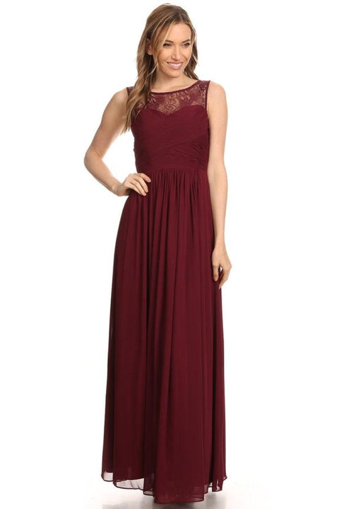 Long Sleeveless Chiffon Bridesmaid Dress