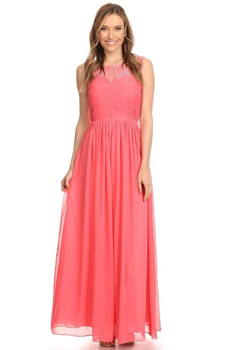 Long Sleeveless Chiffon Bridesmaid Dress