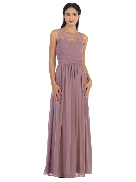 Long Sleeveless Chiffon Bridesmaid Dress