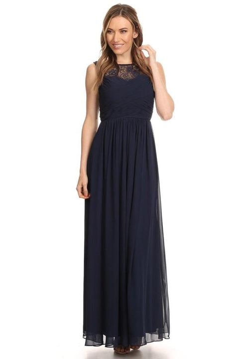 Long Sleeveless Chiffon Bridesmaid Dress