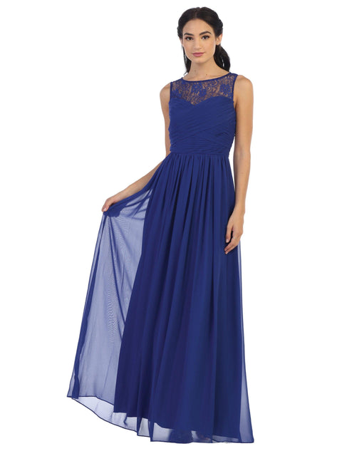 Long Sleeveless Chiffon Bridesmaid Dress