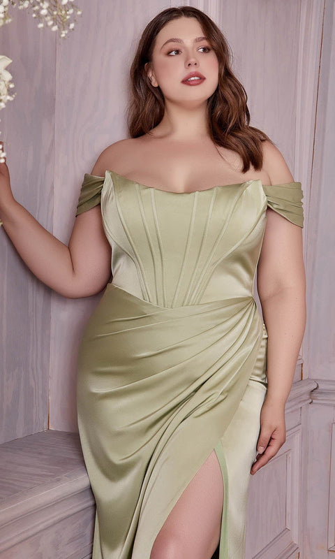 Cinderella Divine 7484 -Prom Dress with  Draped Corset