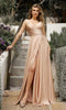 Cinderella Divine 7485 - A-Line Long Satin Gown