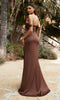 Cinderella Divine 7488C -High Slit Dress with Sweetheart Pleats