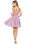 Cinderella Divine AM391 - Pleated A-line Dress with a Plunging V-Neck