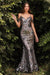 Cinderella Divine CB074 - Vestido sin hombros con flores brillantes