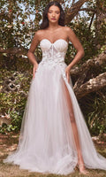 Cinderella Divine CB080W - Floral Wedding Ballgown with No Straps