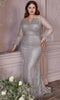 Cinderella Divine CB090C - Sheer Bateau Evening Dress