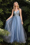 Cinderella Divine CD0154 - Vestido de tul con apliques de pedrería pronunciados