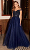 Cinderella Divine CD0177 - Tulle Gown with Metallic Lace Appliques and Glitter