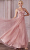 Cinderella Divine CD0181 - Prom Dress with Floral Applique