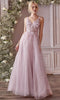 Cinderella Divine CD0181 - Prom Dress with Floral Applique