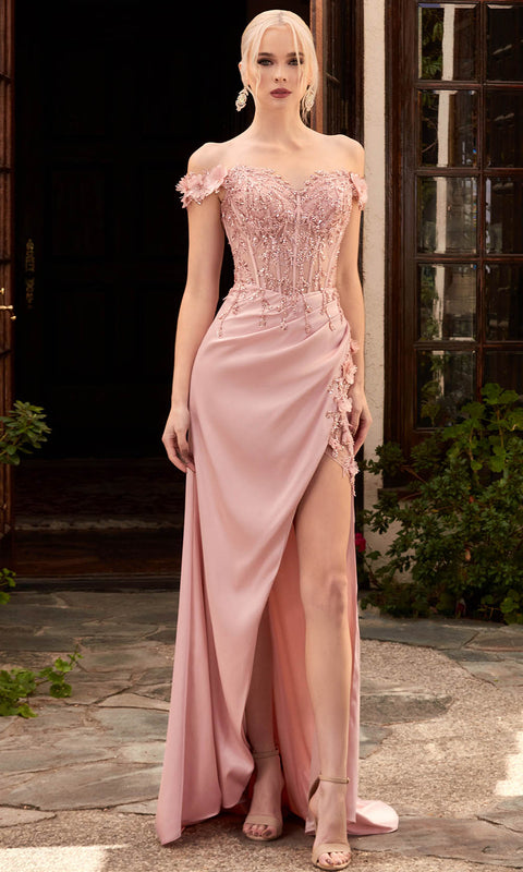 Cinderella Divine CD0186 - Prom Dress with  Applique Corset