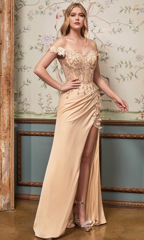 Cinderella Divine CD0186 - Prom Dress with  Applique Corset