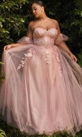 Cinderella Divine CD0191C - Corset Prom Dress with Glittery Print