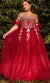 Cinderella Divine CD0191C - Vestido de graduación con corsé y estampado brillante