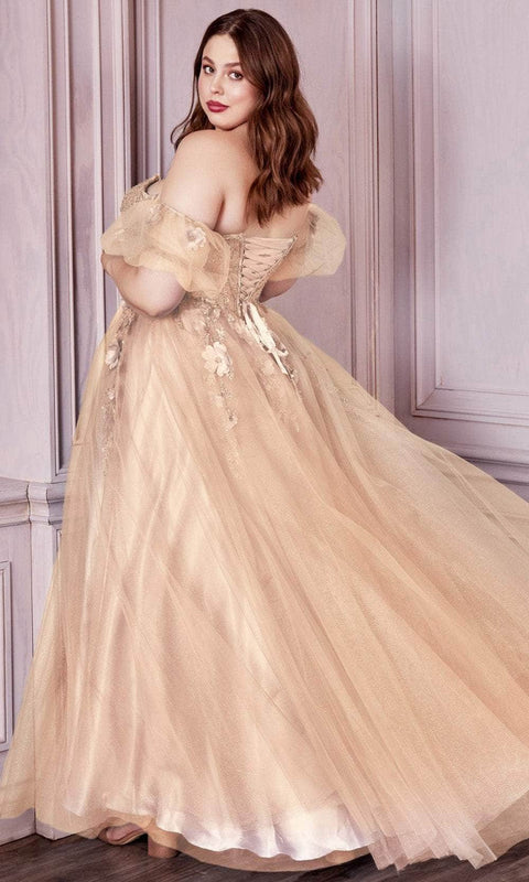 Copy of Cinderella Divine CD0191C - Corset Prom Dress with Glittery Print
