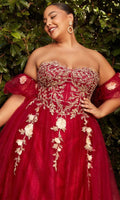 Cinderella Divine CD0191C - Corset Prom Dress with Glittery Print