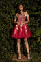 Cinderella Divine CD0194 - Vestido Corto de Fiesta con Flores
