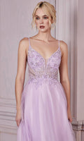 Cinderella Divine CD0195 - Tulle Prom Dress with Embellished Lace