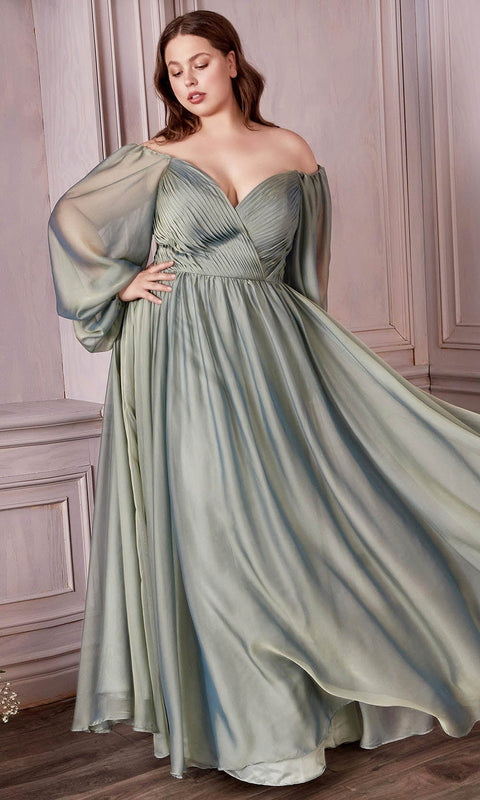 Cinderella Divine CD243C - Bishop Prom Sleeve  Gown