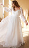 Cinderella Divine CD243WC - Long Sleeve Wedding Dress in Sheer